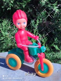 Vintage Space Traveler Motorcycle Biker Plastic Toy Large Item Soviet Era Cccp