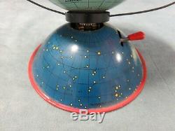 Vintage Sputnik Wind-Up Space Toy withUFO Tin Litho West Germany