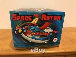 Vintage Sunny Toy Space Rotor Mysterious UFO Litho Tin Toy NIB Rare NO 5521