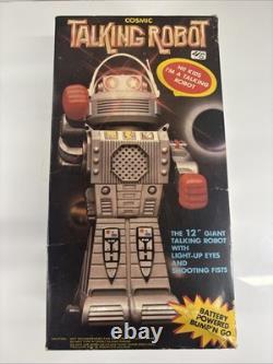Vintage TALKING ROBOT Lights Up Japan BatteryOperated Action Space Sci-fi 80s T2