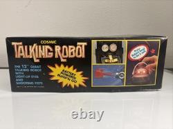 Vintage TALKING ROBOT Lights Up Japan BatteryOperated Action Space Sci-fi 80s T2