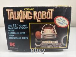 Vintage TALKING ROBOT Lights Up Japan BatteryOperated Action Space Sci-fi 80s T2