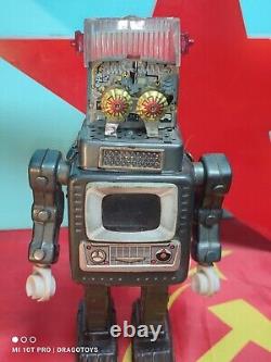 Vintage Television Robot Space Man Toy Battery Operated Alps Japan Parts