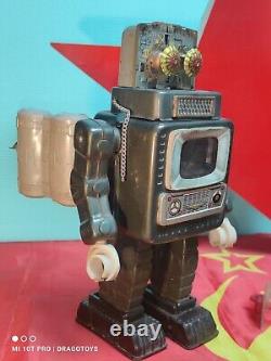 Vintage Television Robot Space Man Toy Battery Operated Alps Japan Parts