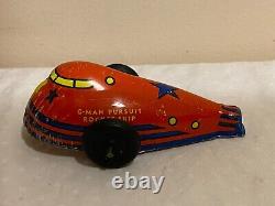 Vintage Tin G-Man Rocket Car Space Rocketship ah-79