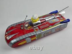 Vintage Tin Litho Space Car Battery operated with floating ball bump'n go Working