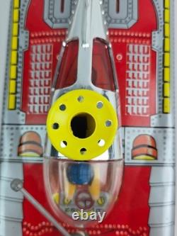 Vintage Tin Litho Space Car Battery operated with floating ball bump'n go Working
