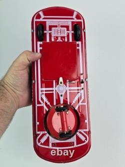 Vintage Tin Litho Space Car Battery operated with floating ball bump'n go Working
