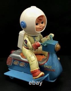 Vintage Tin Litho Space Rocket No. 7 Astronaut Toy 1970s