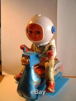 Vintage Tin Masudaya Space Scooter Modern Toys Astronaut Mt Working