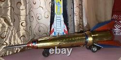 Vintage Tin Toy Interkosmos Holdraketa -gold Space Rocket with Original Box