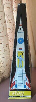 Vintage Tin Toy Interkosmos Holdraketa -gold Space Rocket with Original Box