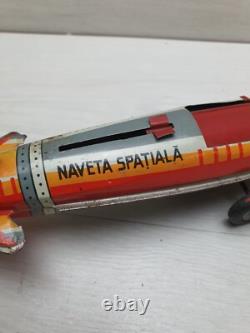 Vintage Tin Toy NAVETA SPATIALA ROCKET AGATEX ROMANIA LEI 45 NI 34584-79. 79