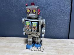 Vintage Tin Toy Robot Space Walkman Silver Electric Toy Showa Retro