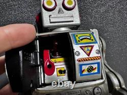 Vintage Tin Toy Robot Space Walkman Silver Electric Toy Showa Retro