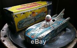 Vintage Tin Toy Space Car Vehicle Holdauto Lemezarugyar Batt. Operated Orig. Box