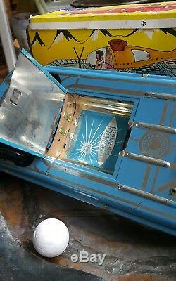 Vintage Tin Toy Space Car Vehicle Holdauto Lemezarugyar Batt. Operated Orig. Box