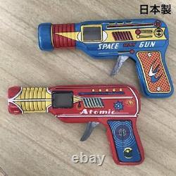 Vintage Tin Toy Space Gun 2Pcs Set Showa Retro Made in Japan