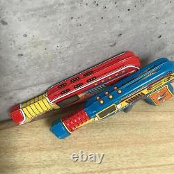 Vintage Tin Toy Space Gun 2Pcs Set Showa Retro Made in Japan