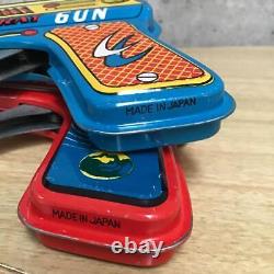 Vintage Tin Toy Space Gun 2Pcs Set Showa Retro Made in Japan