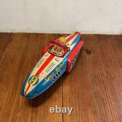 Vintage Tin Toy Space Rocket Collectible from Showa Era Retro Decor Showpiece