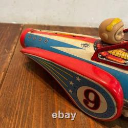 Vintage Tin Toy Space Rocket Collectible from Showa Era Retro Decor Showpiece