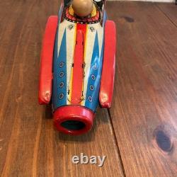 Vintage Tin Toy Space Rocket Collectible from Showa Era Retro Decor Showpiece