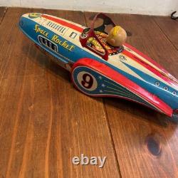 Vintage Tin Toy Space Rocket Collectible from Showa Era Retro Decor Showpiece