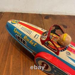 Vintage Tin Toy Space Rocket Collectible from Showa Era Retro Decor Showpiece