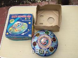 Vintage Tinplate Modern Toys Japan Battery Operated X7 Space Explorer Ship
