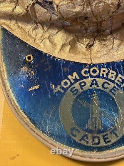 Vintage Tom Corbett Space Cadet Metallic Foil Cap Beanie Fold Down Glasses Visor