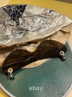 Vintage Tom Corbett Space Cadet Metallic Foil Cap Beanie Fold Down Glasses Visor