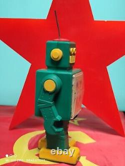 Vintage Toy Robot Space Program Soviet Era Cccp Ussr Wind Up + Key Rare Colours