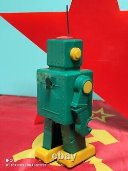 Vintage Toy Robot Space Program Soviet Era Cccp Ussr Wind Up + Key Rare Colours