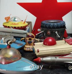 Vintage Toy Robot Space Program Soviet Era Cccp Ussr Wind Up + Key Rare Colours