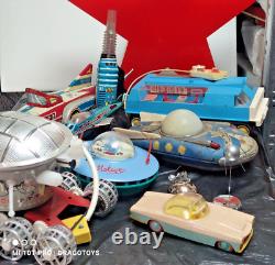 Vintage Toy Robot Space Program Soviet Era Cccp Ussr Wind Up + Key Rare Colours