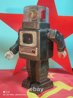Vintage Toy Robot'pogot' Space Program Soviet Era Cccp Ussr Wind Up + Key Alien