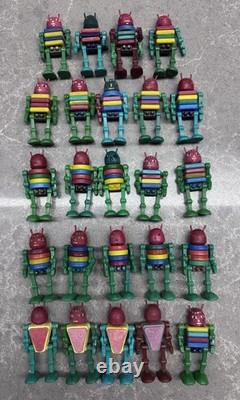 Vintage USSR Mini Robot Toy Collection Lot 24 Space Age Plastic Figures