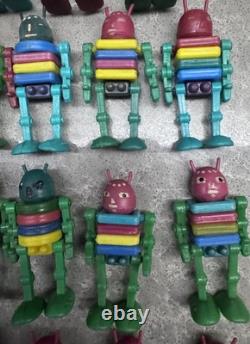 Vintage USSR Mini Robot Toy Collection Lot 24 Space Age Plastic Figures