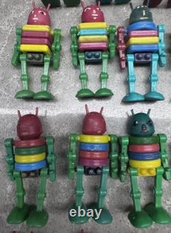 Vintage USSR Mini Robot Toy Collection Lot 24 Space Age Plastic Figures