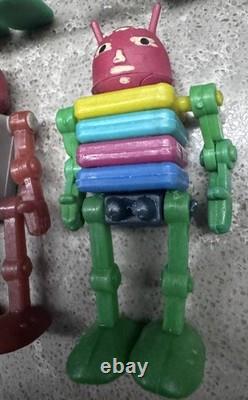 Vintage USSR Mini Robot Toy Collection Lot 24 Space Age Plastic Figures