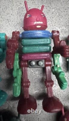 Vintage USSR Mini Robot Toy Collection Lot 24 Space Age Plastic Figures