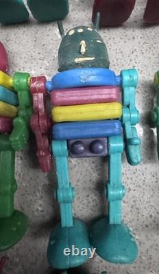 Vintage USSR Mini Robot Toy Collection Lot 24 Space Age Plastic Figures