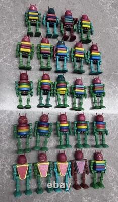 Vintage USSR Mini Robot Toy Collection Lot 24 Space Age Plastic Figures