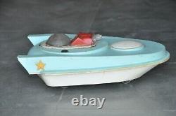 Vintage Unique Fine Litho Battery Space'NONCHI' Ship/Boat Tin Toy, Russia