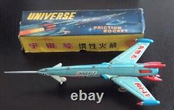 Vintage Universe Rocket Space Toy Friction Tin Toy Vintage Mib China