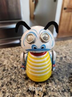 Vintage WORKING 1968 Marx Moon Creature Tin Wind Up Toy #942 and Helicopter