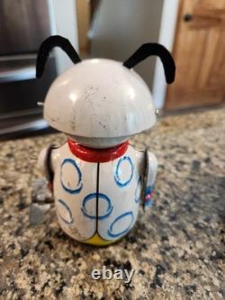 Vintage WORKING 1968 Marx Moon Creature Tin Wind Up Toy #942 and Helicopter