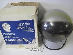 Vintage West Bay Imports Grey Astronaut Helmet Round Full Size Plastic Rare Toy