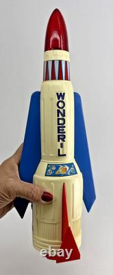 Vintage Wonder-L Space Rocket Japan Battery Powered Toy with Box 1960s Lights Work